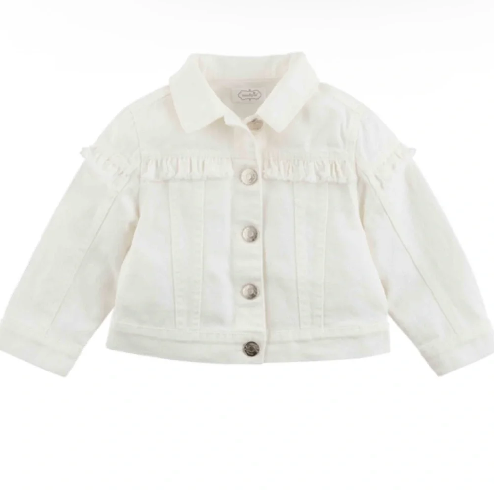 Mudpie white denim jacket EUC 2T-3T